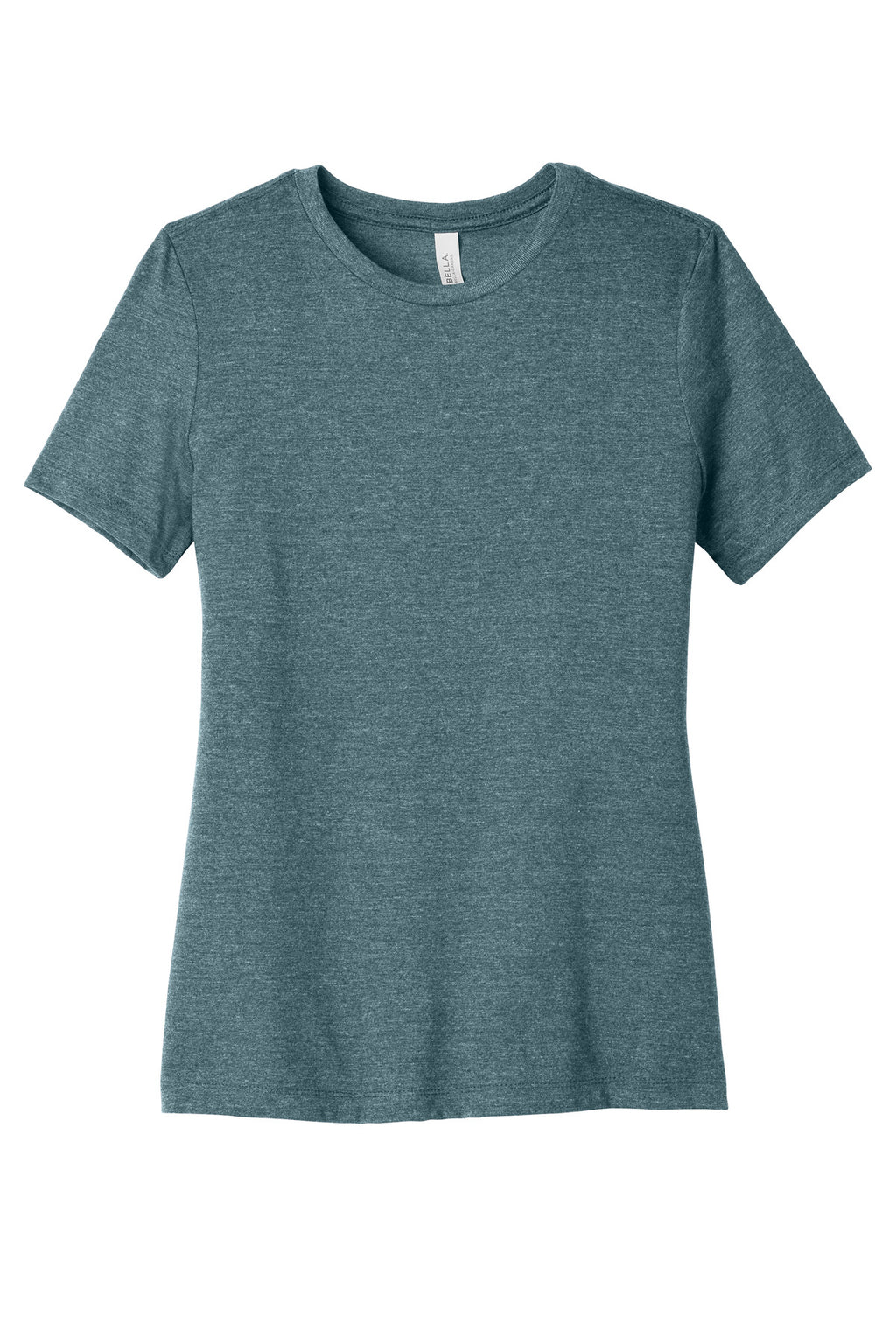 Women’s fashion-forward heather t-shirt with center chest artwork produced by DIY Printz on BELLA+CANVAS