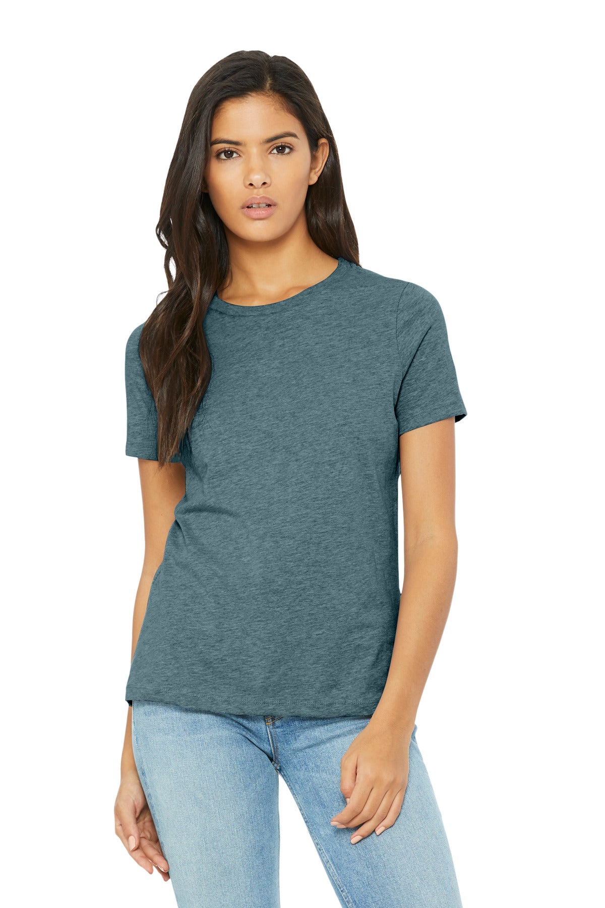 DIY Printz women’s branded merch shirt on BC6400CVC with soft drape and detailed front print