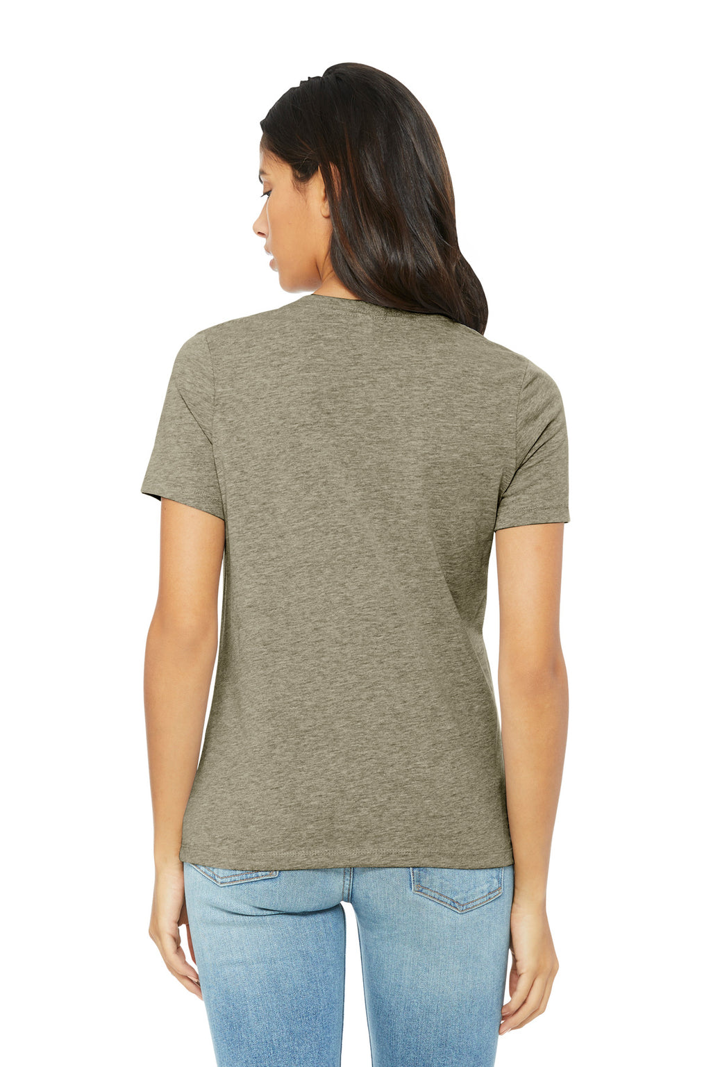 Back neck seam detail on BC6400CVC women’s tee