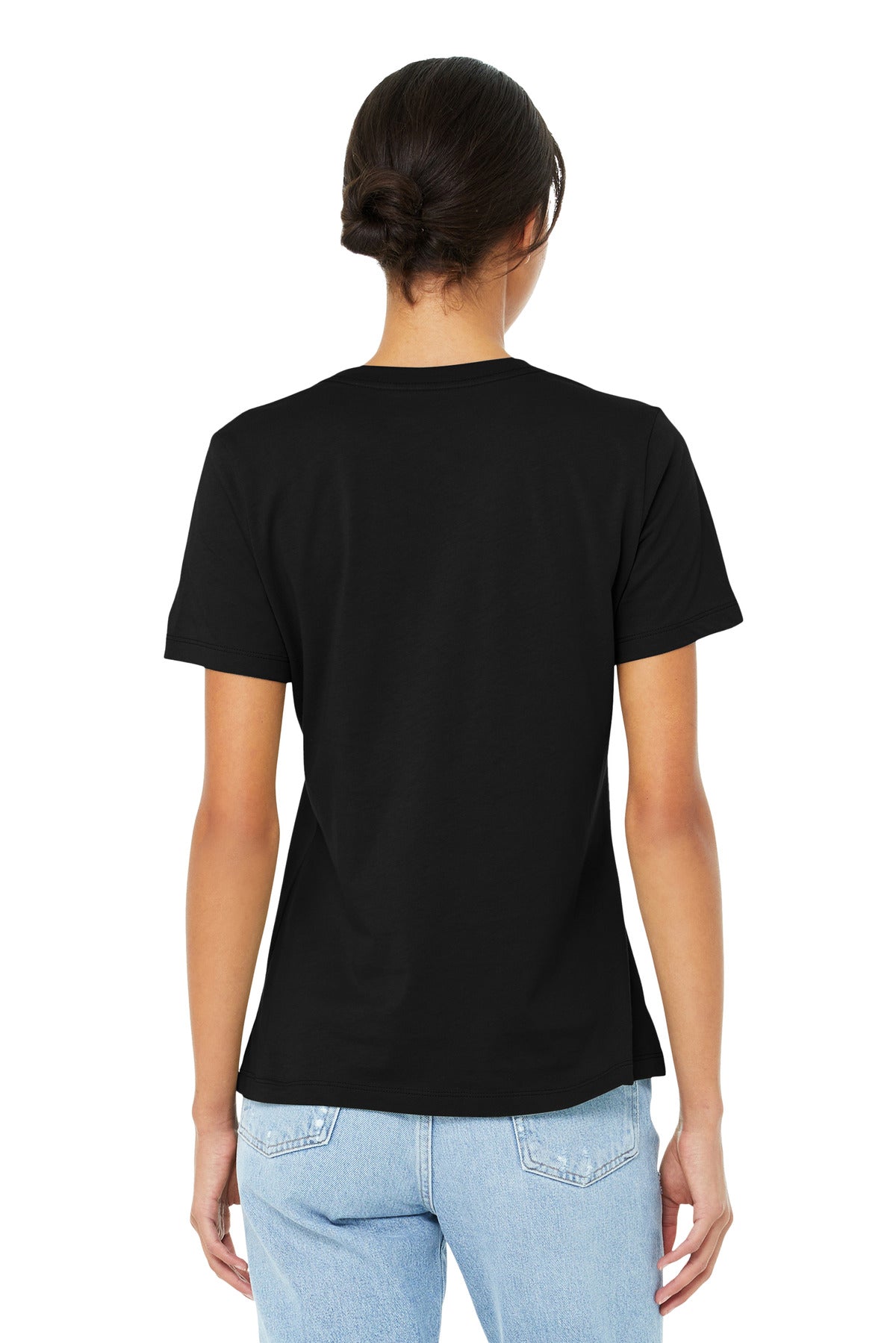Women's relaxed jersey short sleeve tee BC6400 back view