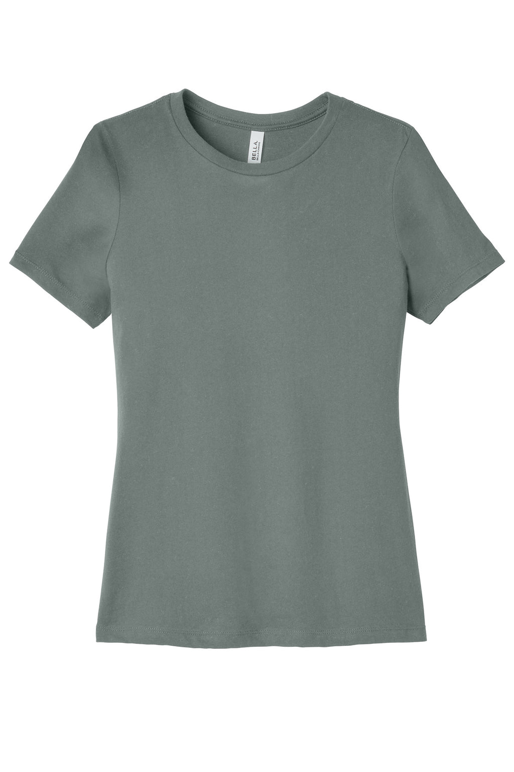Side angle of women’s relaxed tee designed for DTG custom printing and premium retail shirts