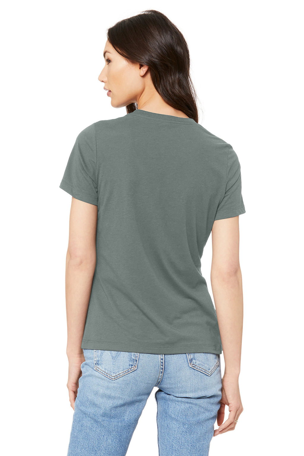 BELLA+CANVAS BC6400 tee with full front DTG print for boutique brands and creator merch
