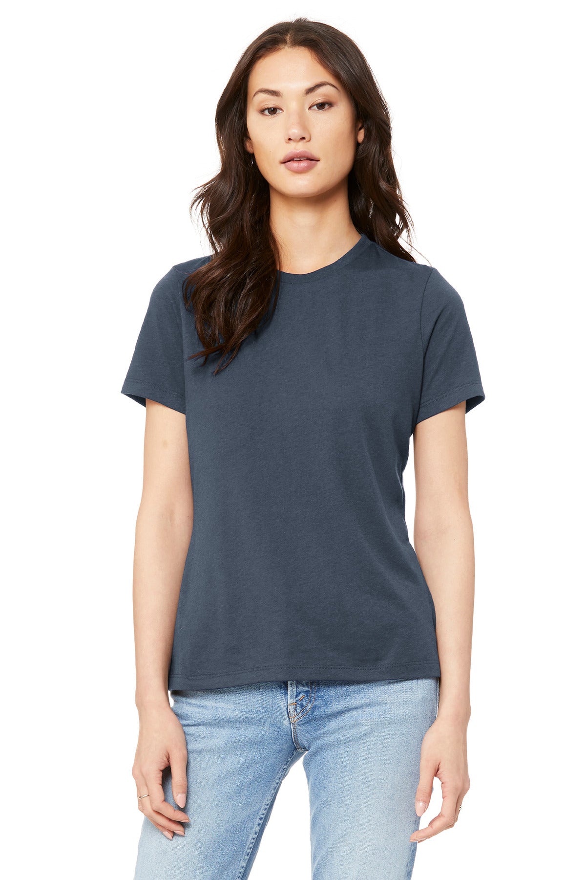 BELLA+CANVAS BC6400 women’s relaxed tee with DTG print on front for boutique apparel branding