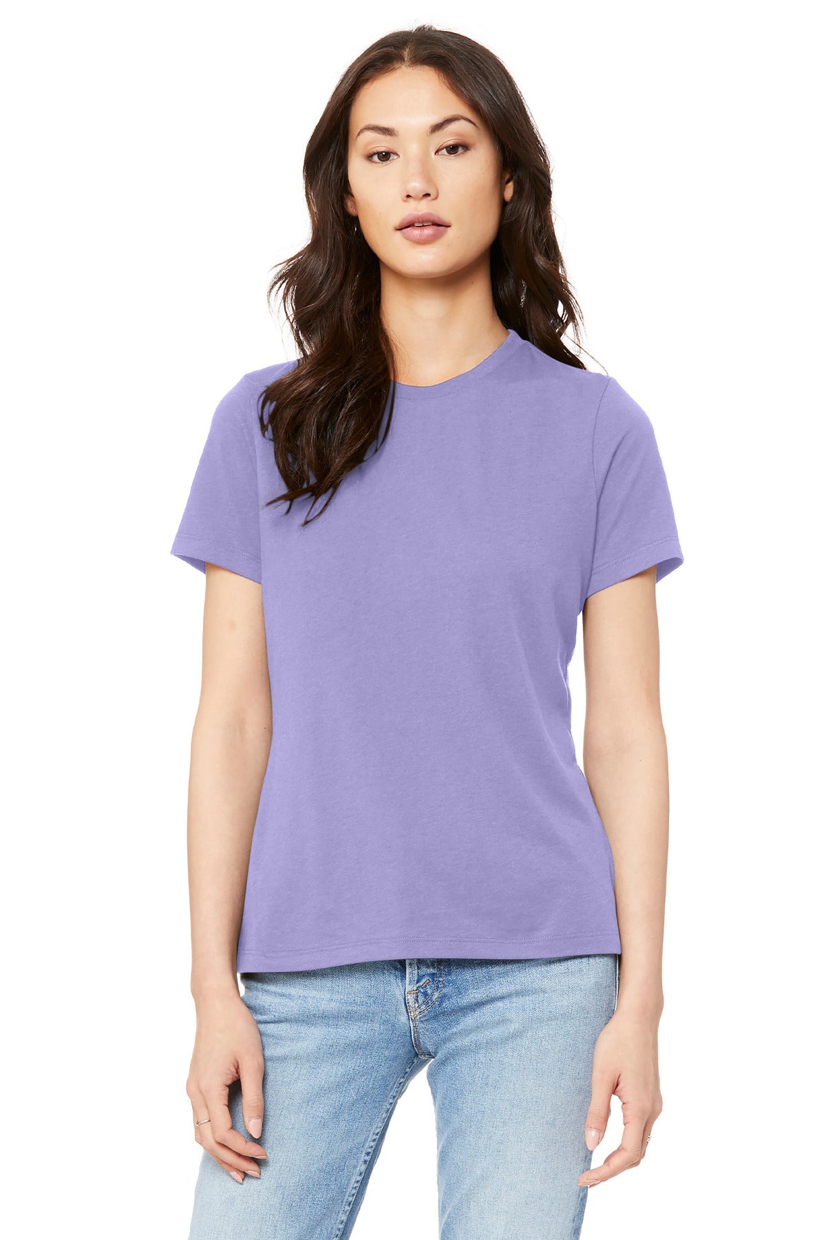 BELLA+CANVAS relaxed jersey tee featuring bold DTG print for branded women’s apparel collections