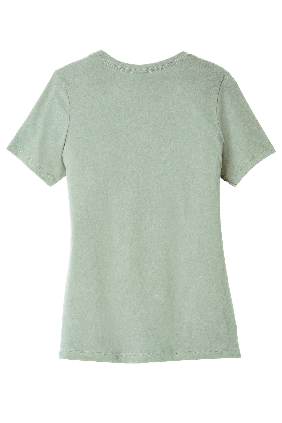 BELLA+CANVAS BC6400 flat lay showing wholesale custom t-shirts option with front and back print areas