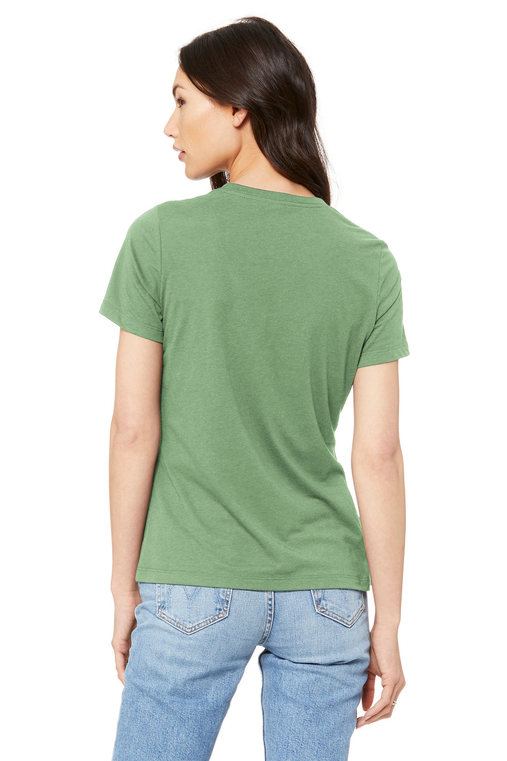 Women’s boutique style custom printed t-shirt on BC6400 with soft Airlume cotton jersey construction