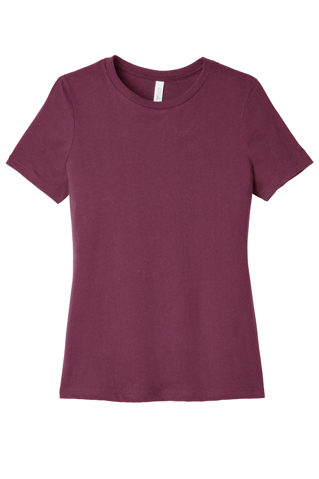 Women's relaxed jersey tee folded for display
