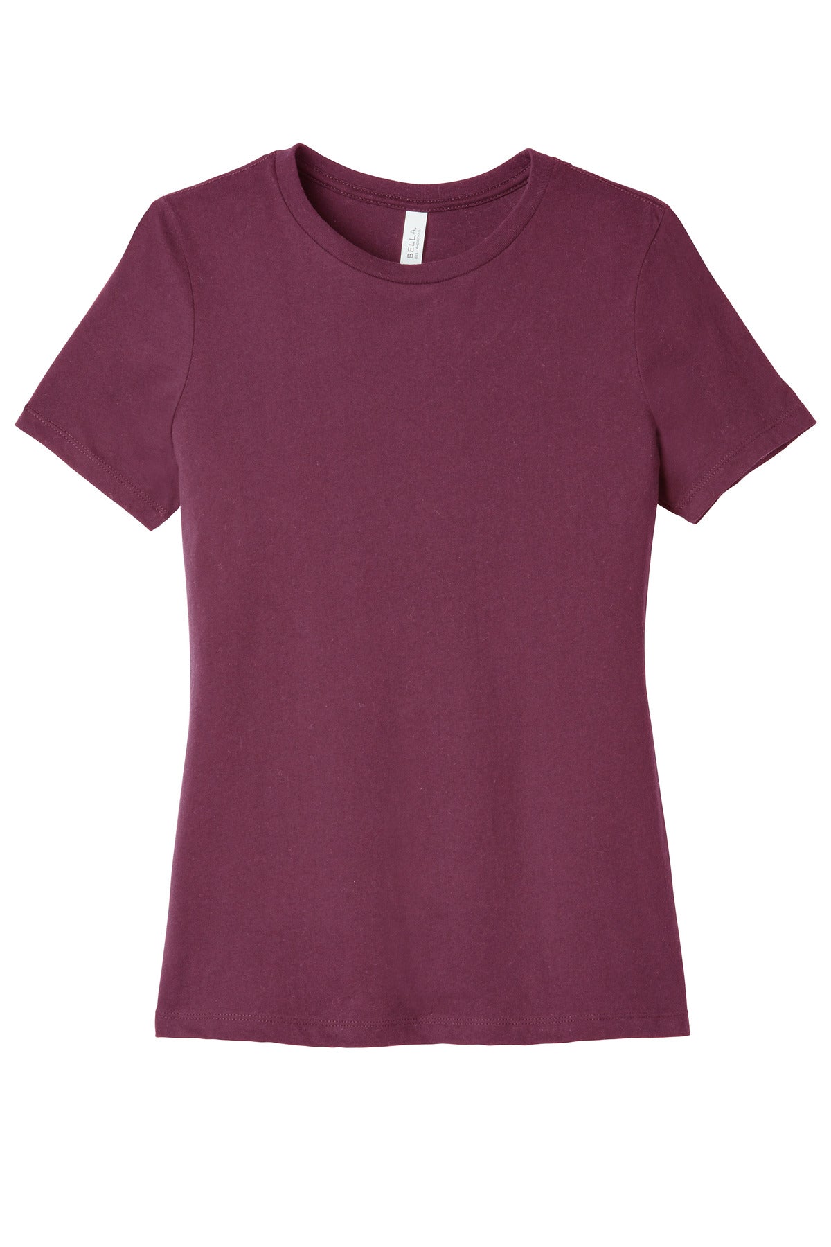 Women's relaxed jersey tee folded for display