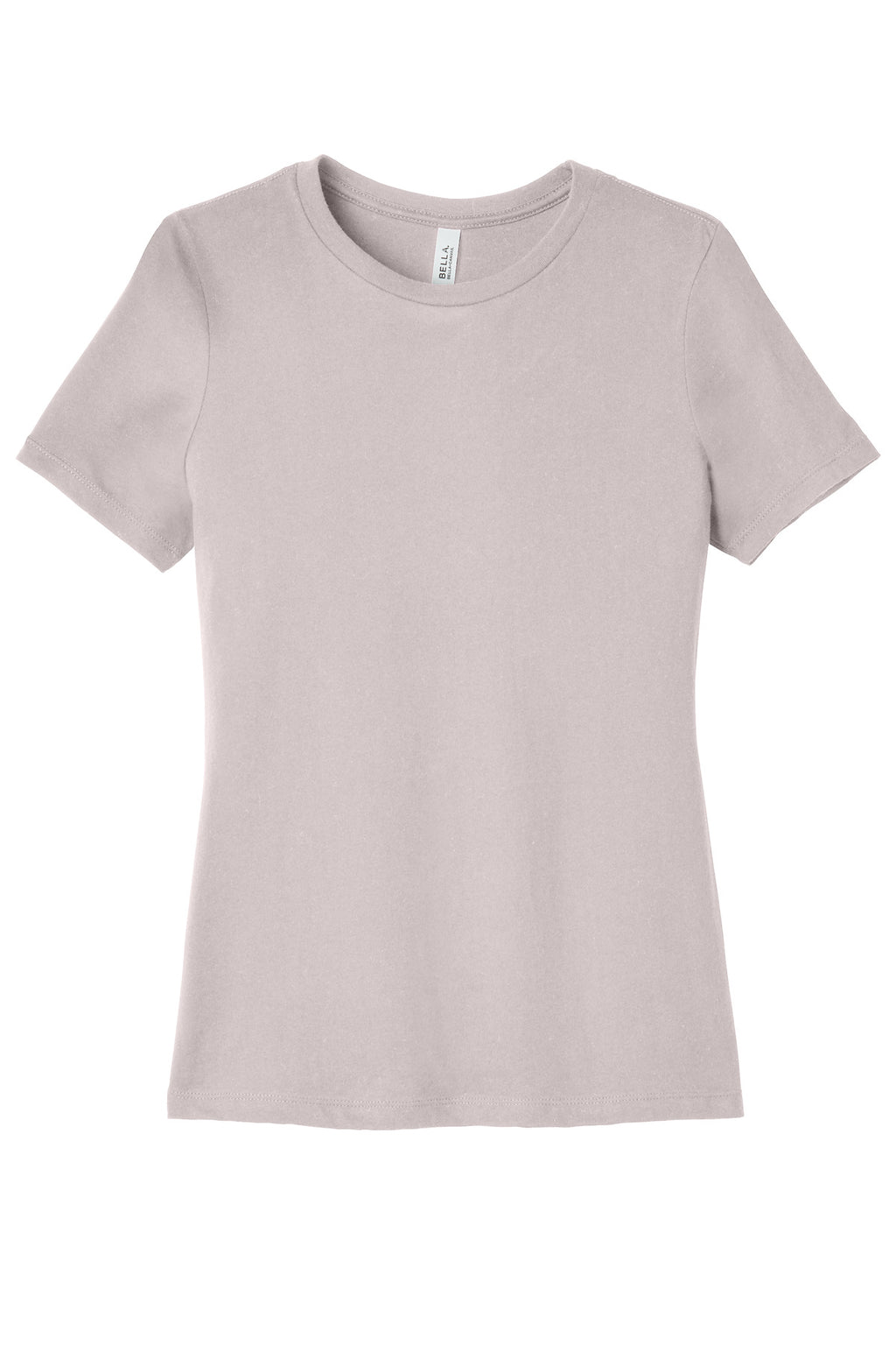 Women’s relaxed jersey tee mockup with center chest graphic for small business apparel shops