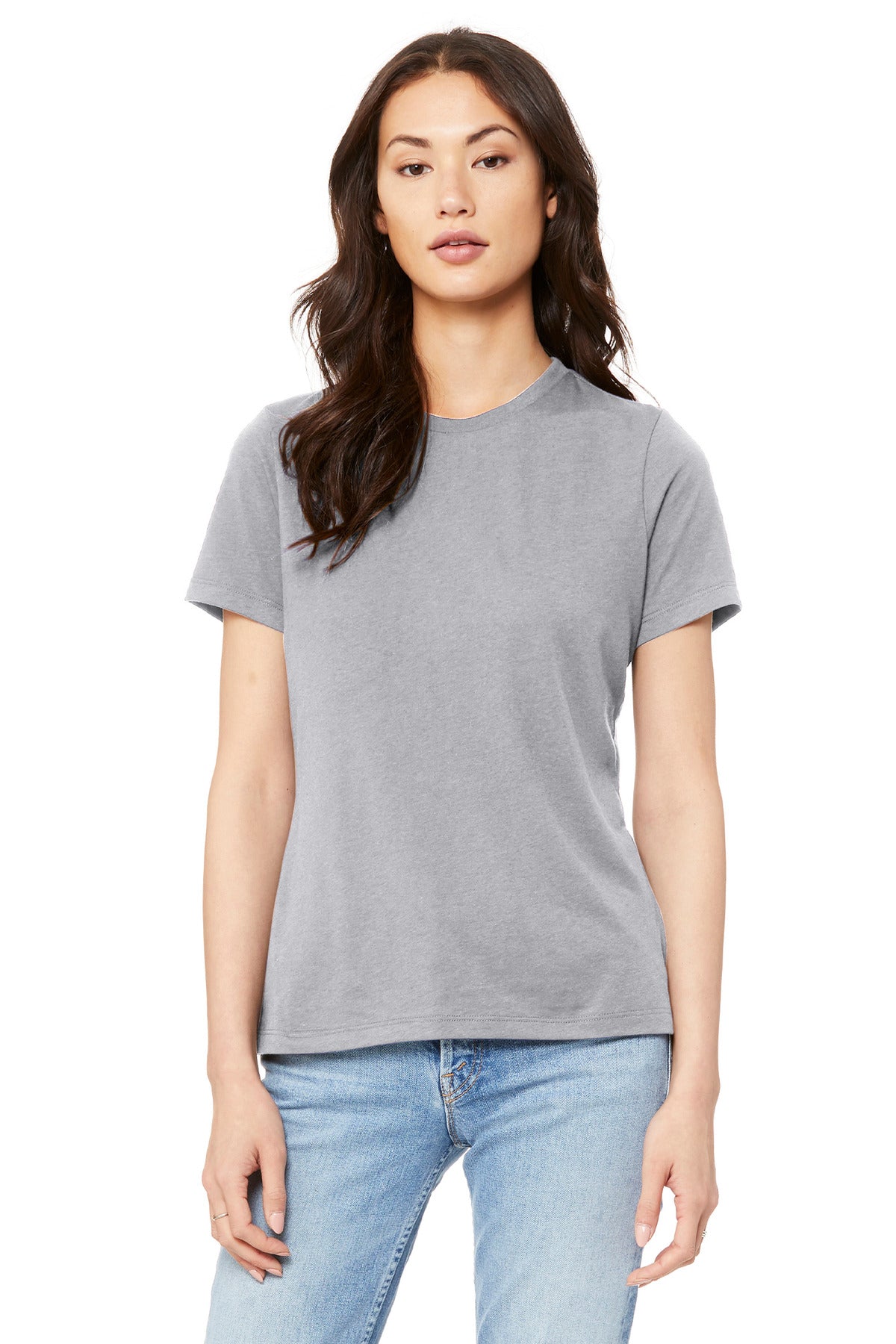 BELLA+CANVAS BC6400 women’s tee with oversized custom printed t-shirt artwork for retail resale