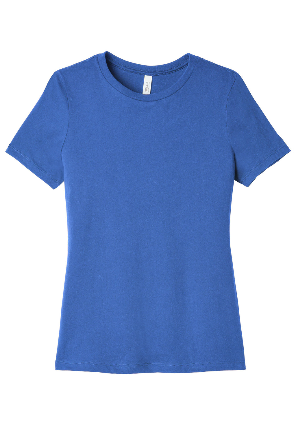 Front view of BC6400 women’s short sleeve tee featuring detailed DTG print for branded apparel