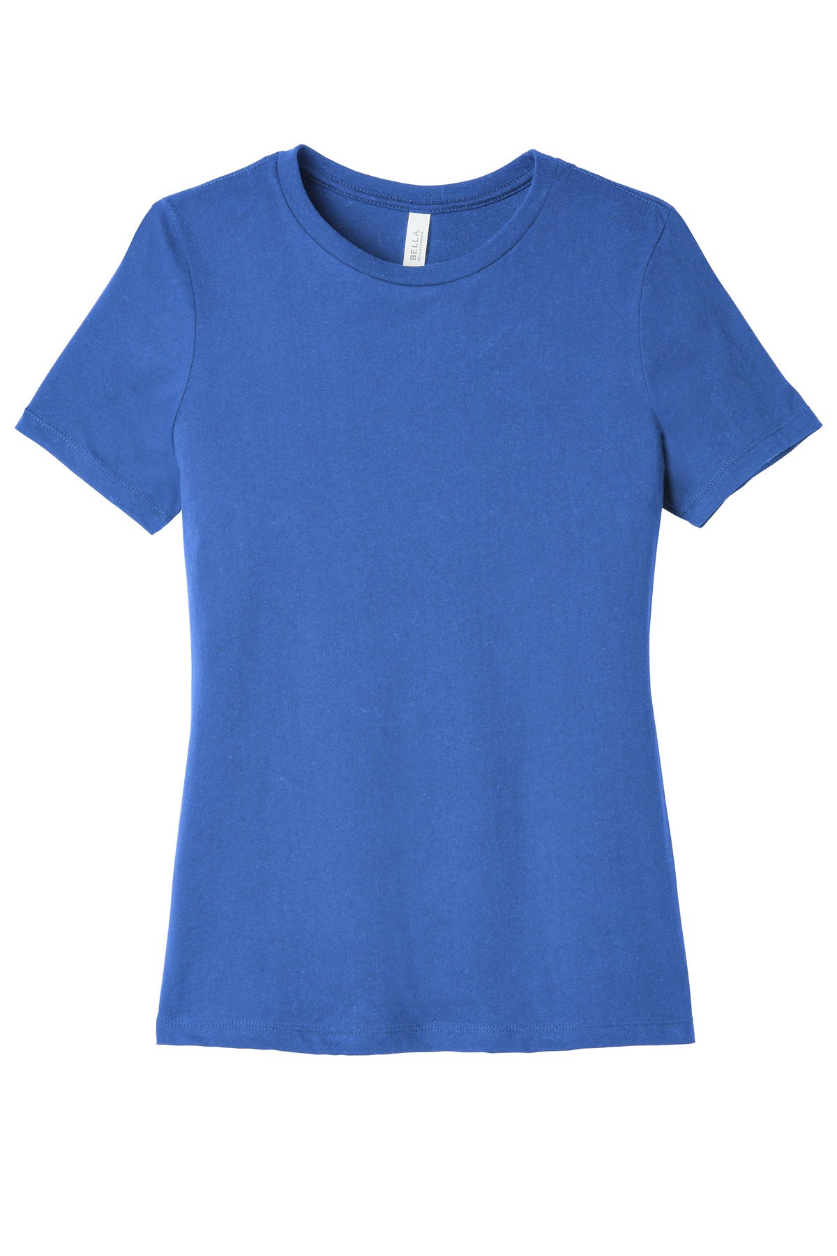 Front view of BC6400 women’s short sleeve tee featuring detailed DTG print for branded apparel