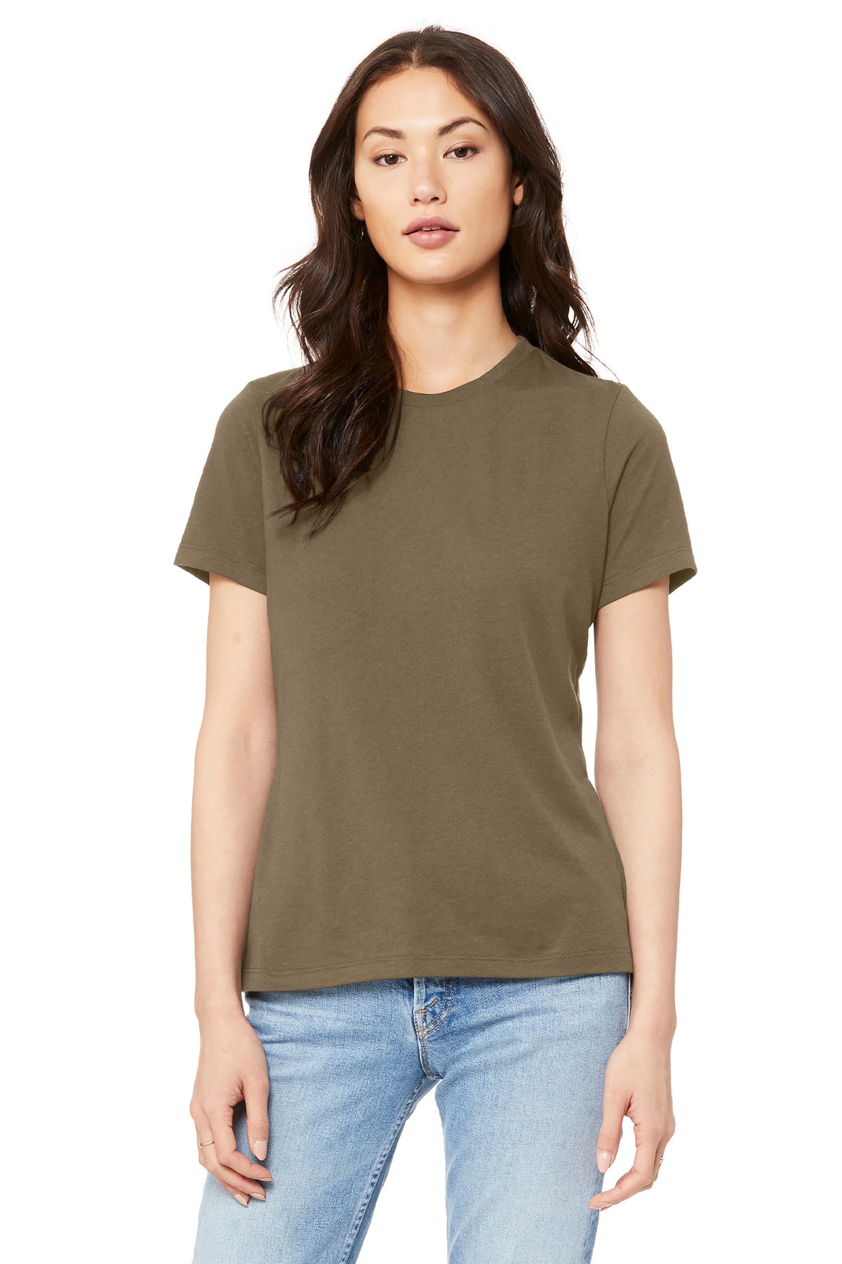 Direct to Garment printed women’s t-shirt on BELLA+CANVAS BC6400 with premium soft finish