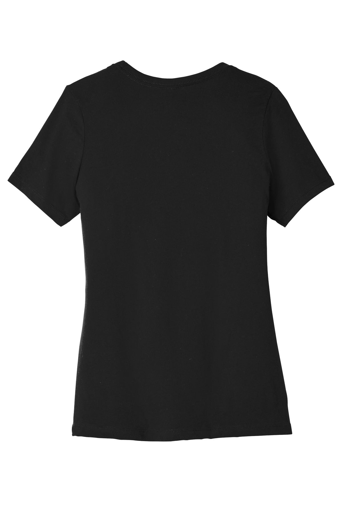 Relaxed fit women’s triblend shirt on model for custom merch