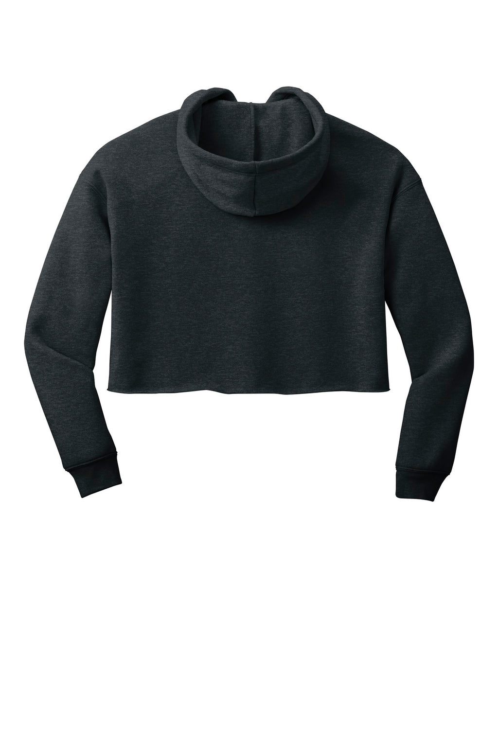 Women's cropped fleece hoodie rib knit cuff detail