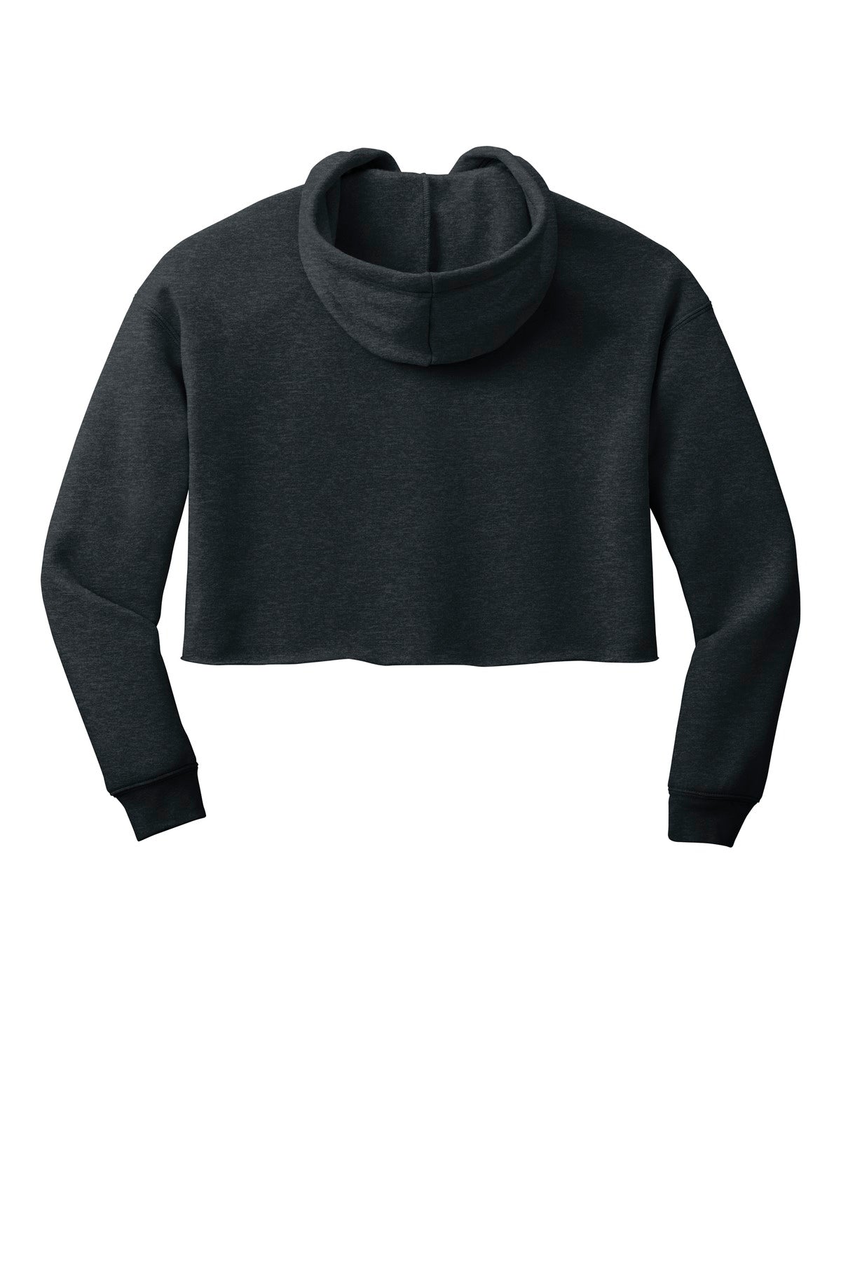 Women's cropped fleece hoodie rib knit cuff detail