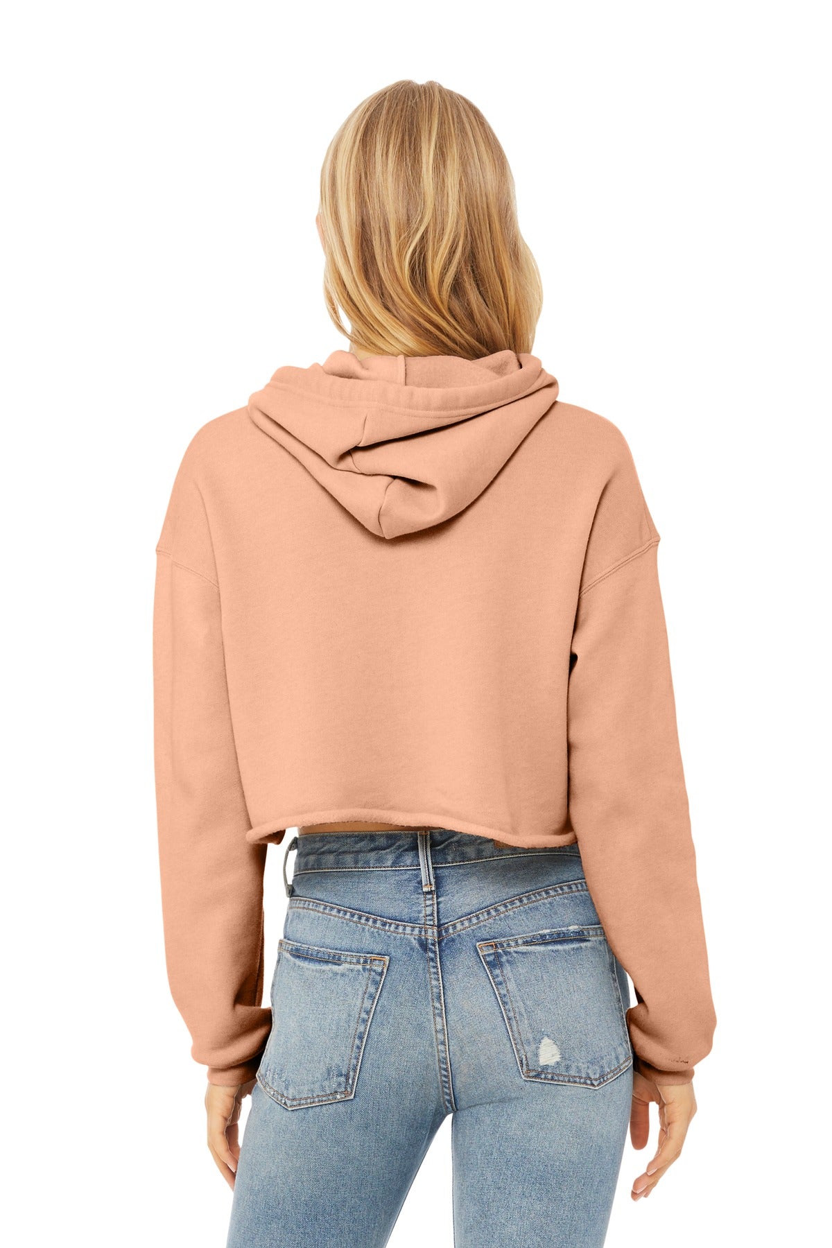 Sponge fleece cropped hoodie folded front product shot