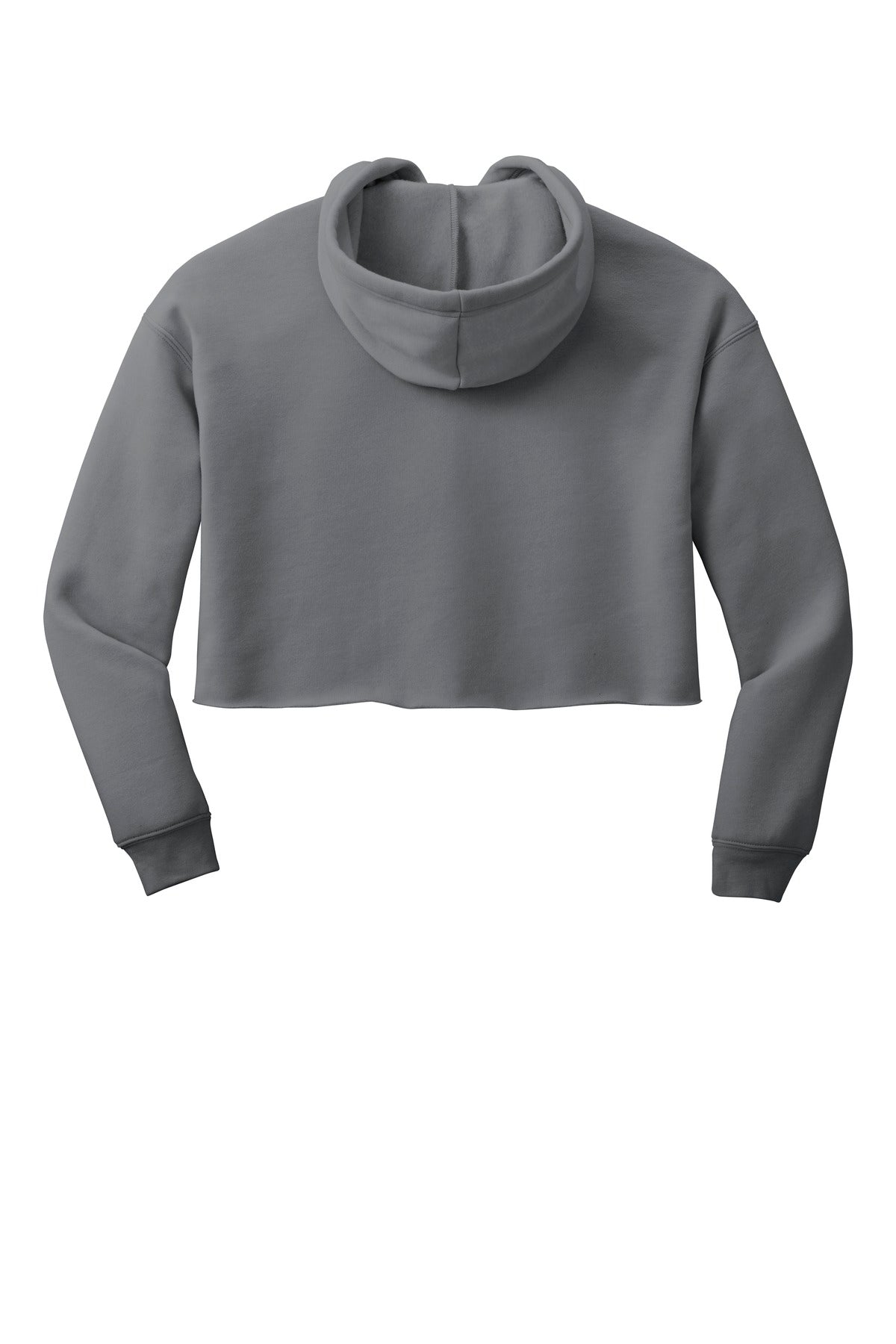 BC7502 raw hem cropped hoodie close-up