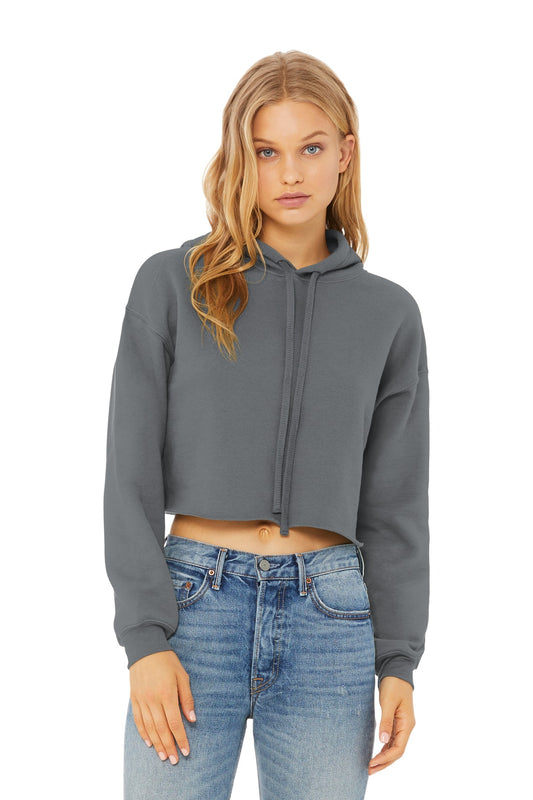 BELLA+CANVAS BC7502 women's cropped fleece hoodie front view