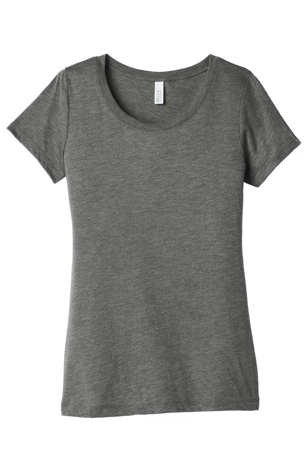 Close-up of triblend fabric texture on women’s tee