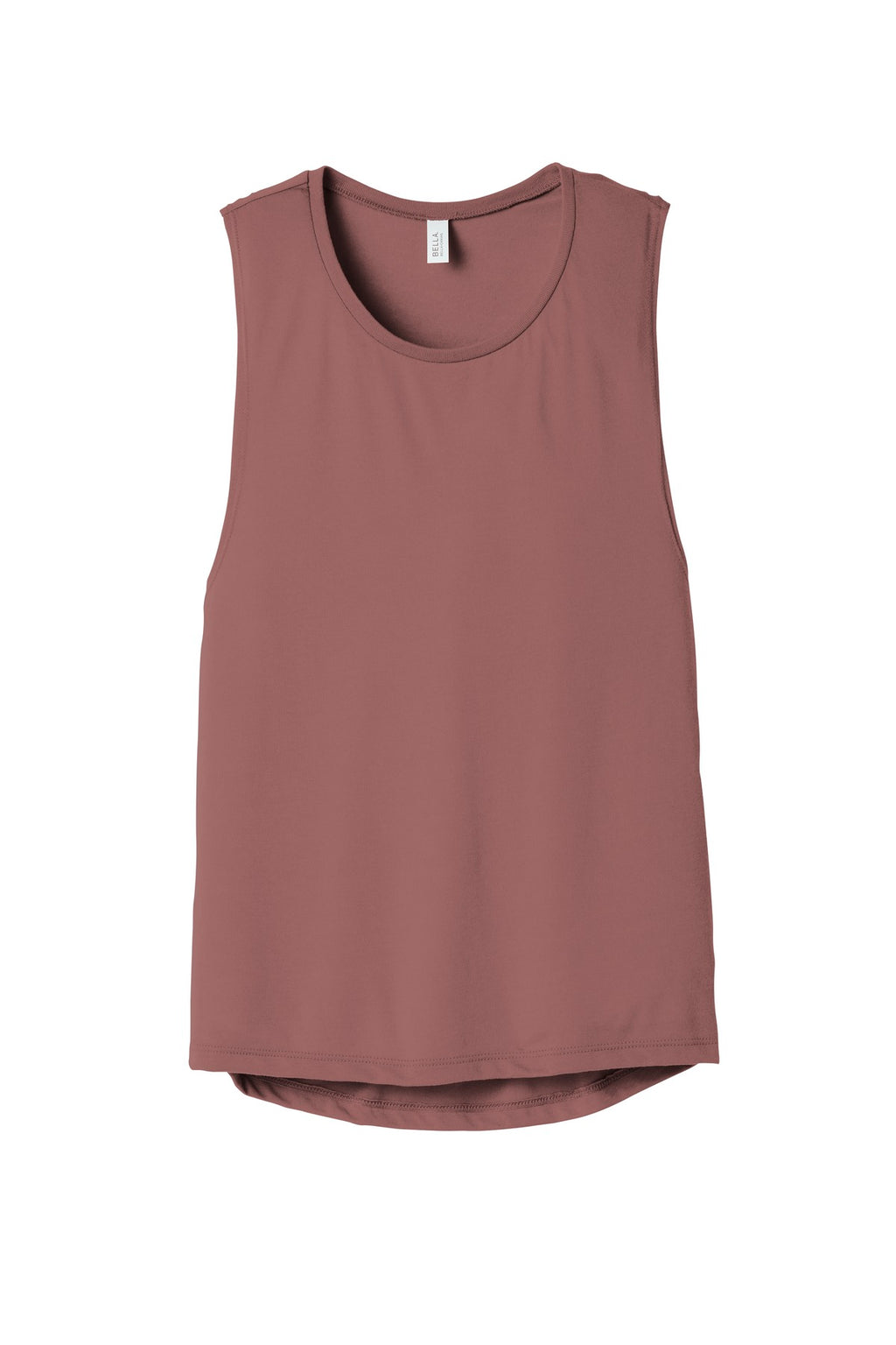 Curved hem close-up on women’s flowy tank