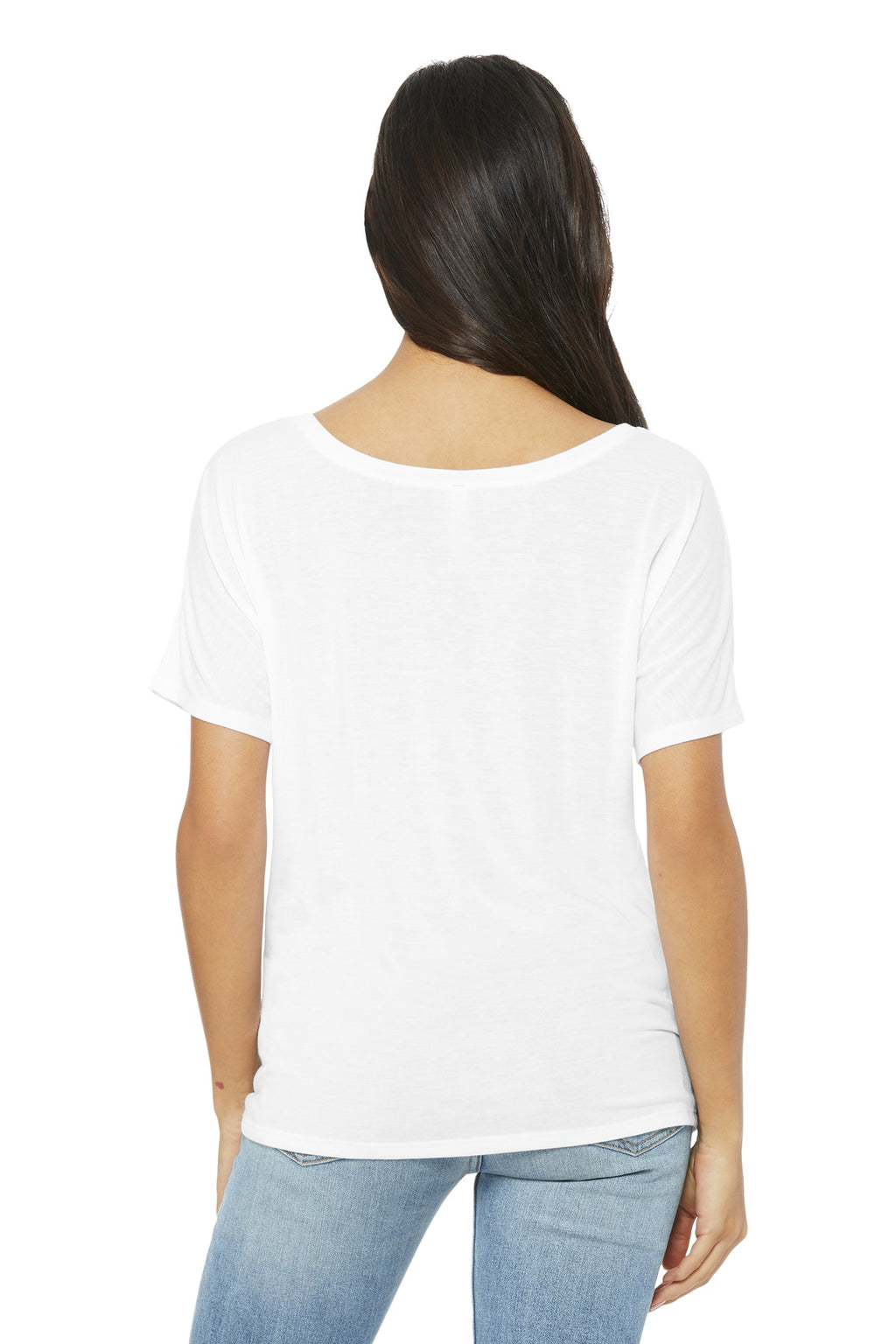 Slouchy fit women’s tee fabric texture close-up