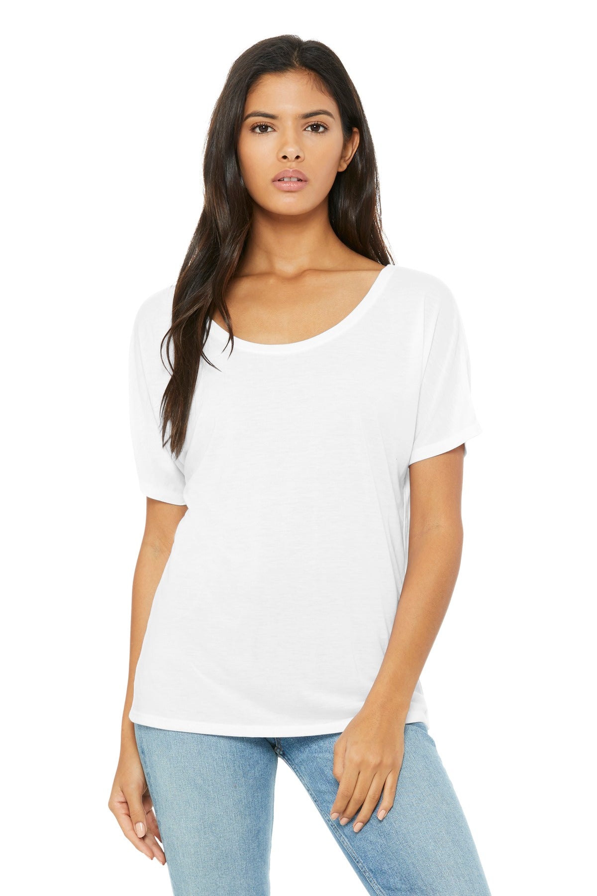 BELLA+CANVAS women’s fashion tee neckline detail