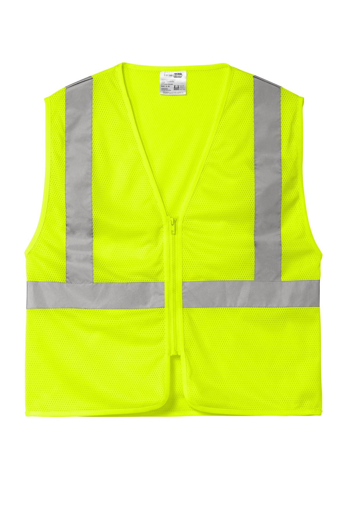 CornerStone  ANSI 107 Class 2 Economy Mesh Zippered Vest. CSV101