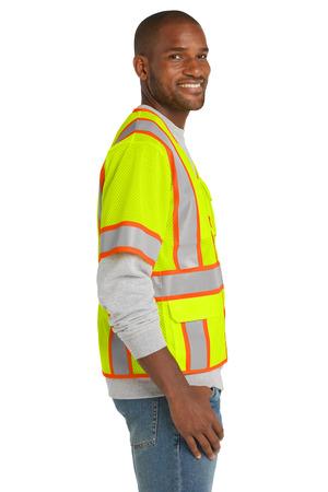 CornerStone  ANSI 107 Class 3 Surveyor Mesh Zippered Two-Tone Short Sleeve Vest. CSV106