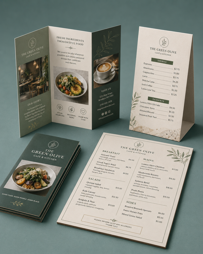 BROCHURES & MENUS