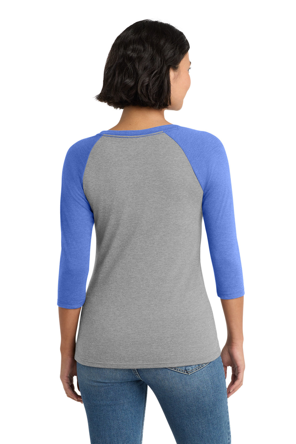 District Women's Perfect Tri 3/4-Sleeve Raglan. DM136L