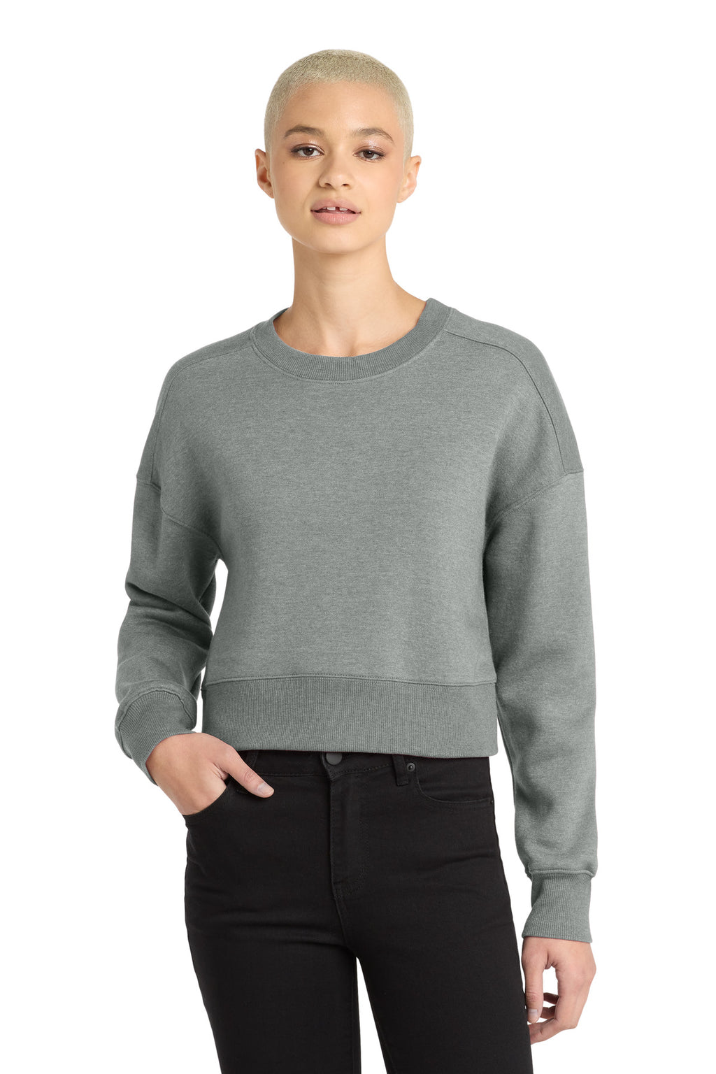 District  Women's Perfect Weight  Fleece Cropped Crew DT1105