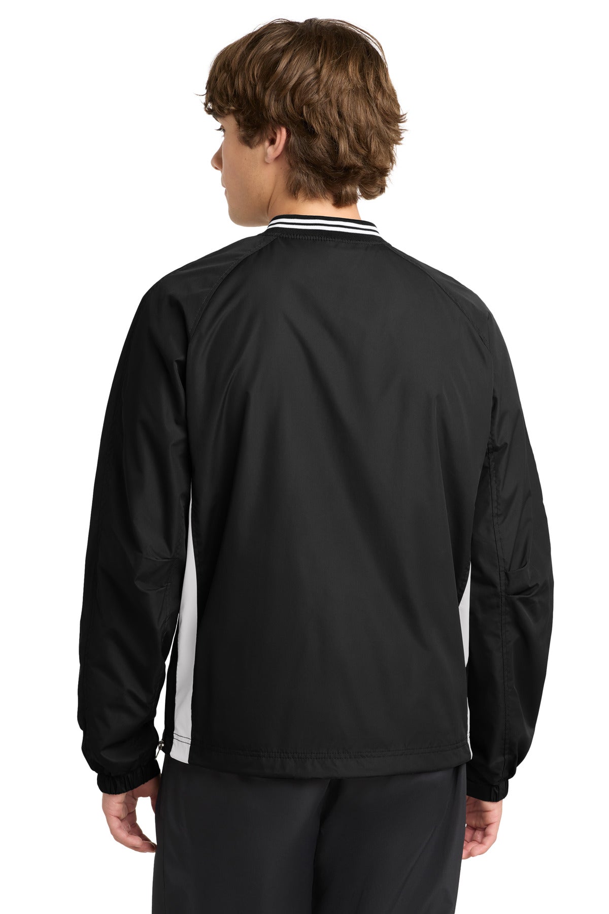 Sport-Tek Tipped V-Neck Raglan Wind Shirt. JST62