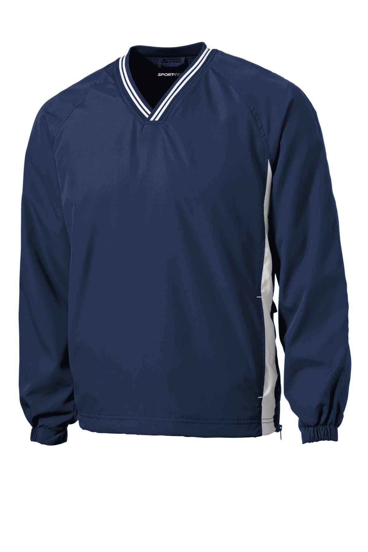 Sport-Tek Tipped V-Neck Raglan Wind Shirt. JST62