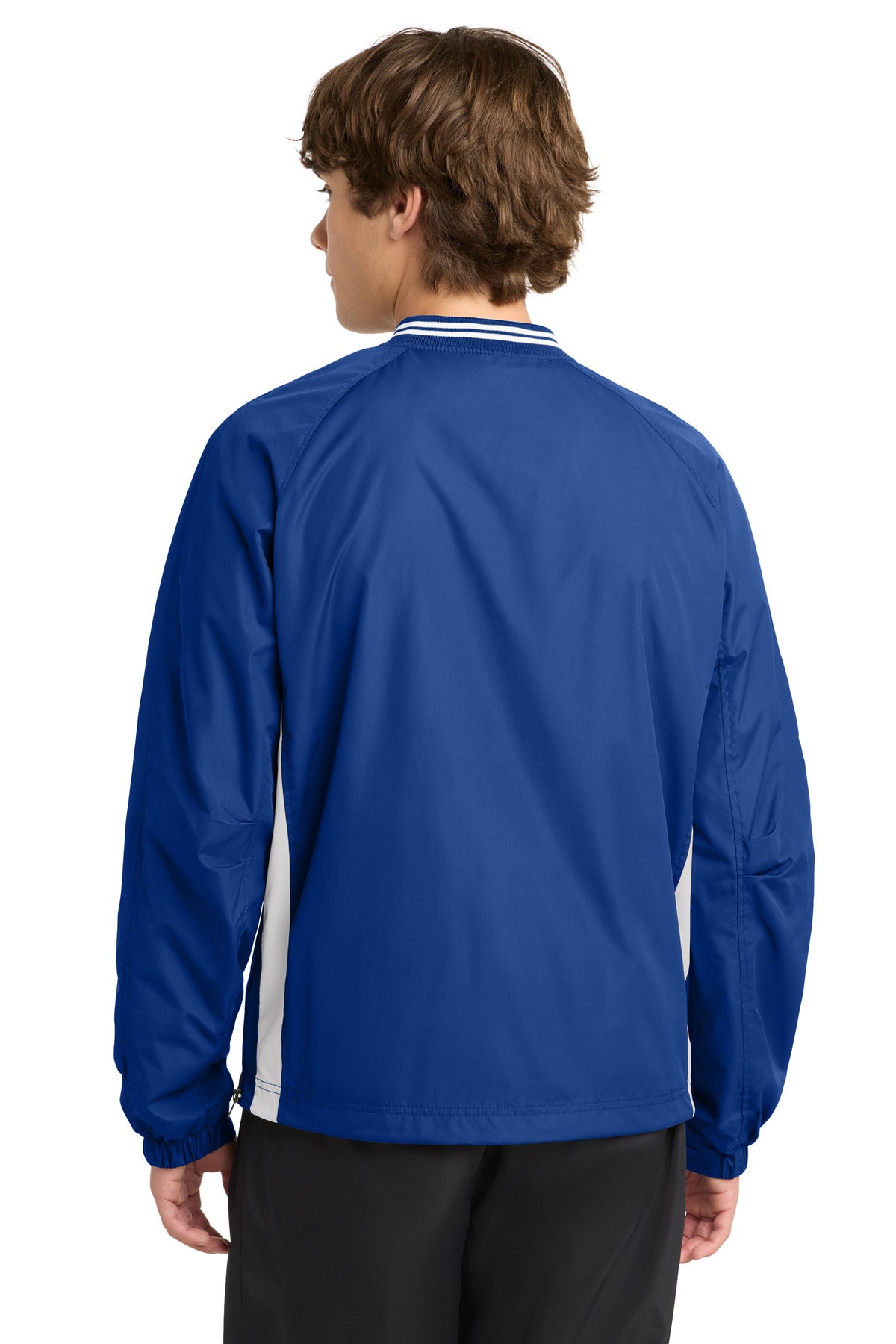 Sport-Tek Tipped V-Neck Raglan Wind Shirt. JST62