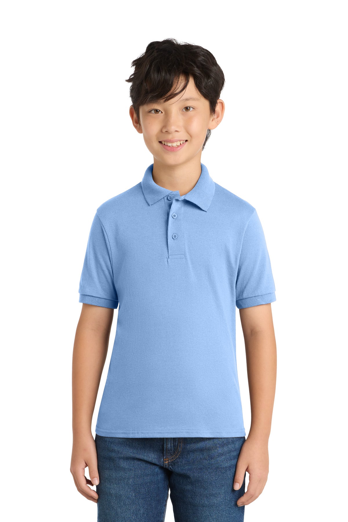 Port & Co Youth Core Blend Jersey Knit Polo. KP55Y