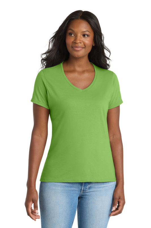 Port & Co Women's Performance Blend V-Neck Tee. LPC381V