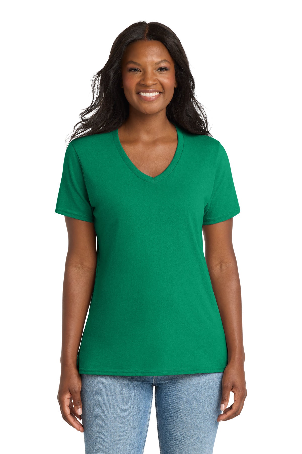 Port & Co Women's Core Cotton V-Neck Tee. LPC54V