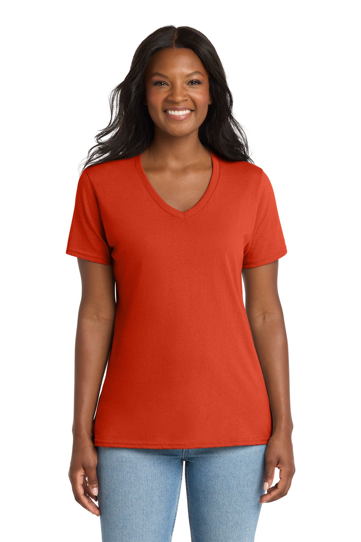Port & Co Women's Core Cotton V-Neck Tee. LPC54V