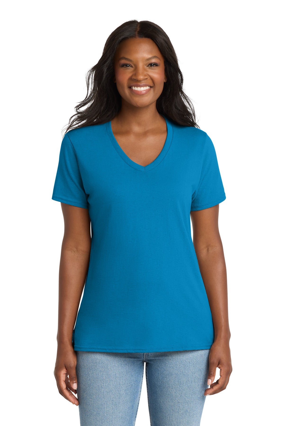 Port & Co Women's Core Cotton V-Neck Tee. LPC54V