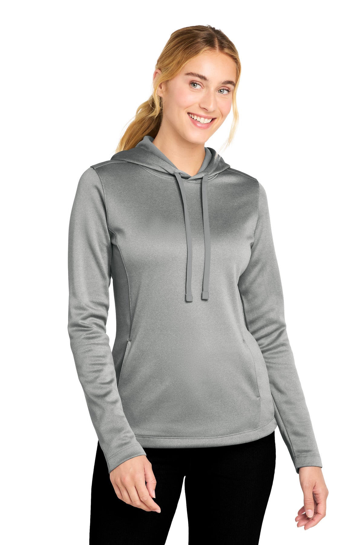 Sport-Tek  Women's PosiCharge  Sport-Wick  Heather Fleece Hooded Pullover. LST264