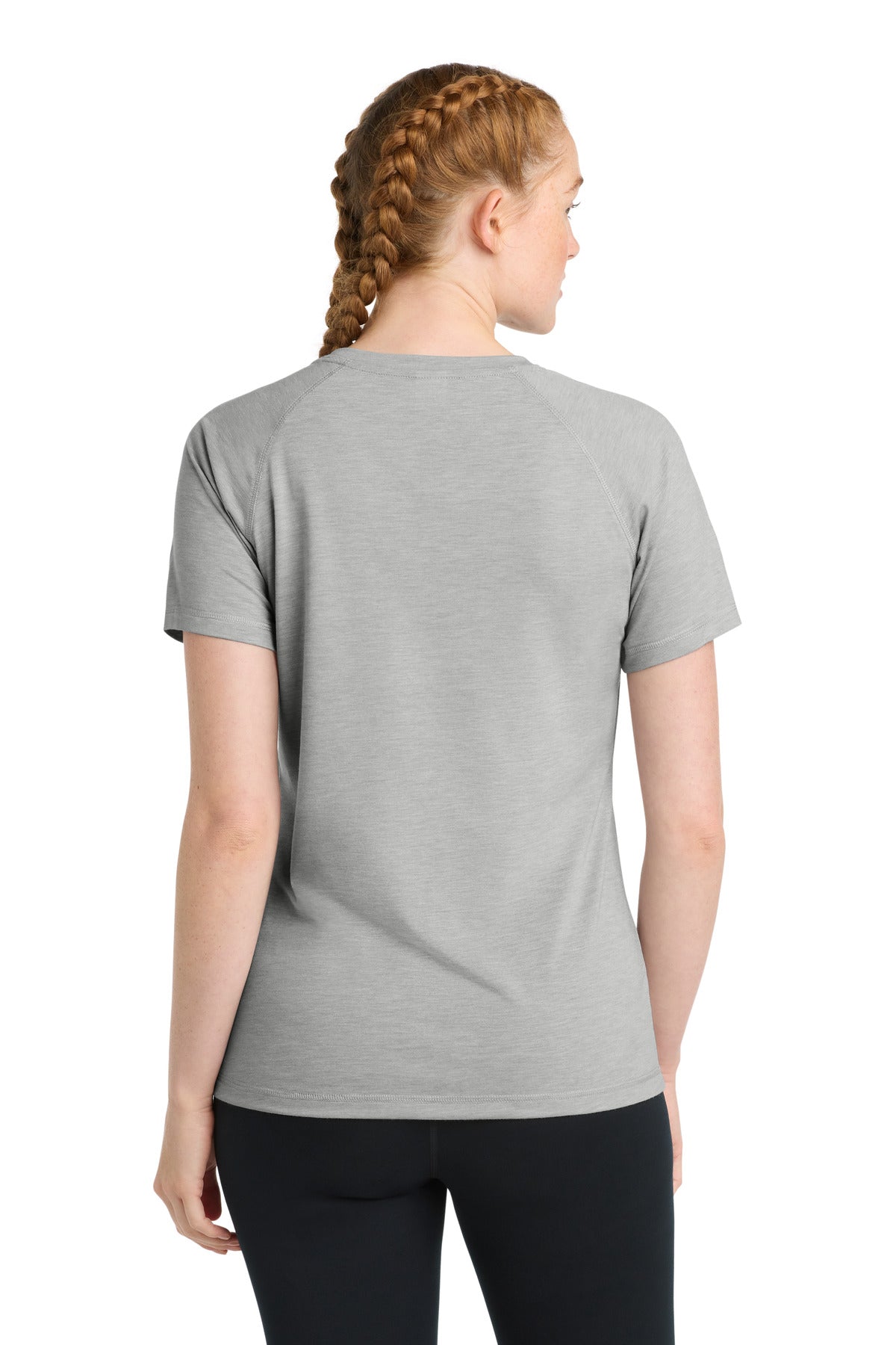 Sport-Tek  Women's PosiCharge  Tri-Blend Wicking Scoop Neck Raglan Tee. LST400