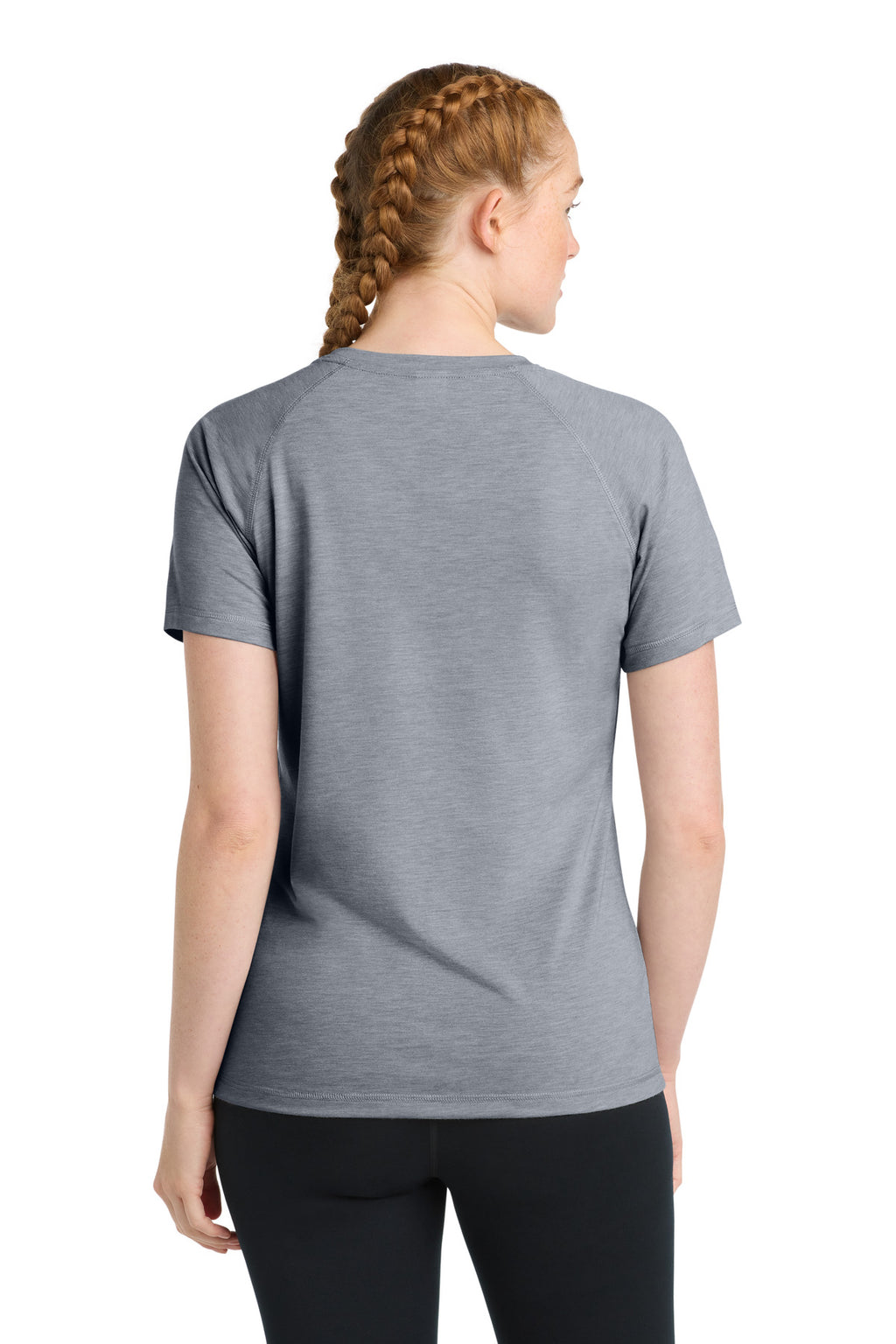 Sport-Tek  Women's PosiCharge  Tri-Blend Wicking Scoop Neck Raglan Tee. LST400