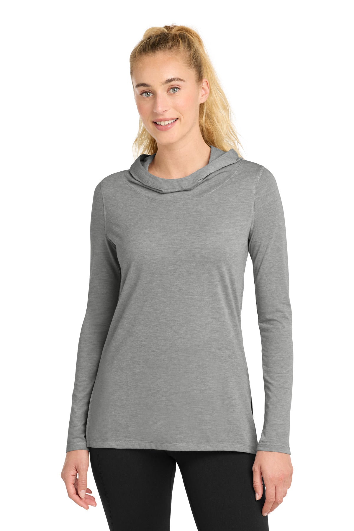 Sport-Tek Women's PosiCharge  Tri-Blend Wicking Long Sleeve Hoodie LST406