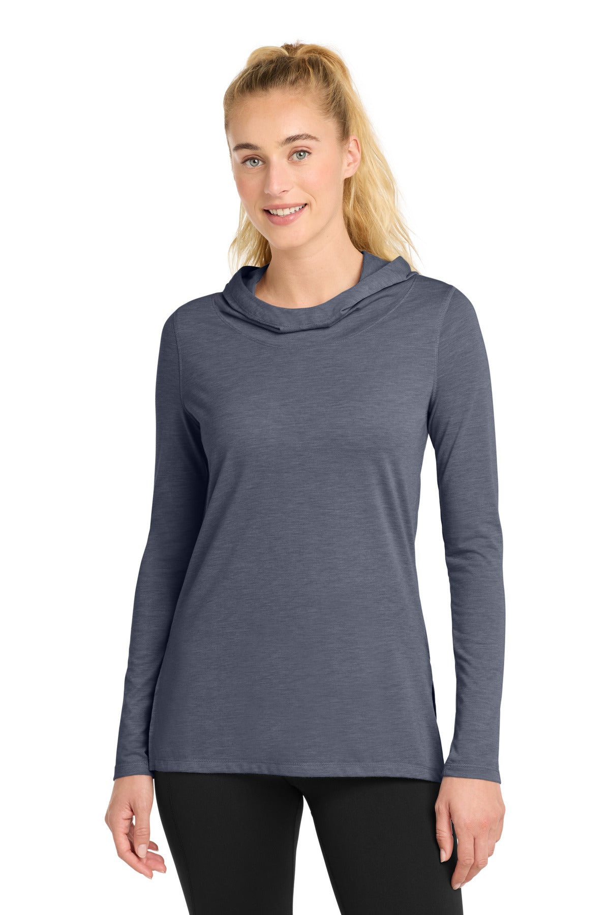 Sport-Tek Women's PosiCharge  Tri-Blend Wicking Long Sleeve Hoodie LST406