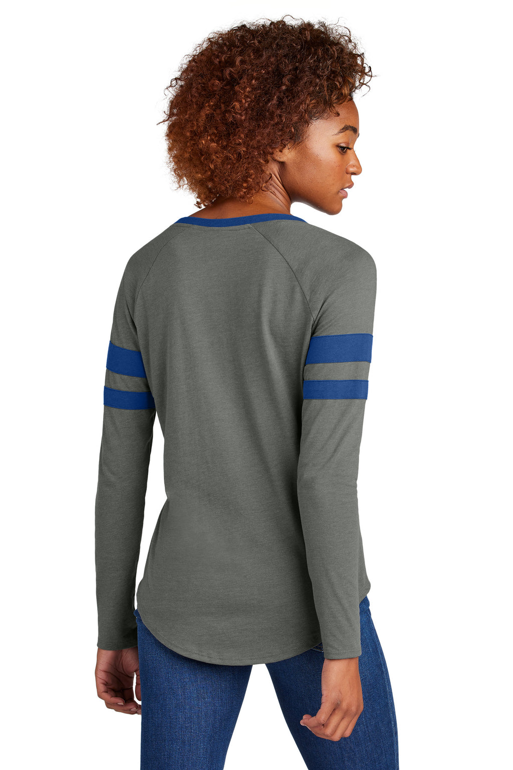Sport-Tek Women's Halftime Stripe Long Sleeve V-Neck Tee LST6043