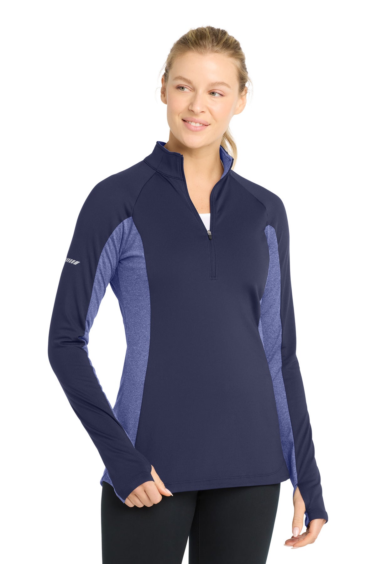 Sport-Tek Women's Sport-Wick Stretch Contrast 1/4-Zip Pullover. LST854