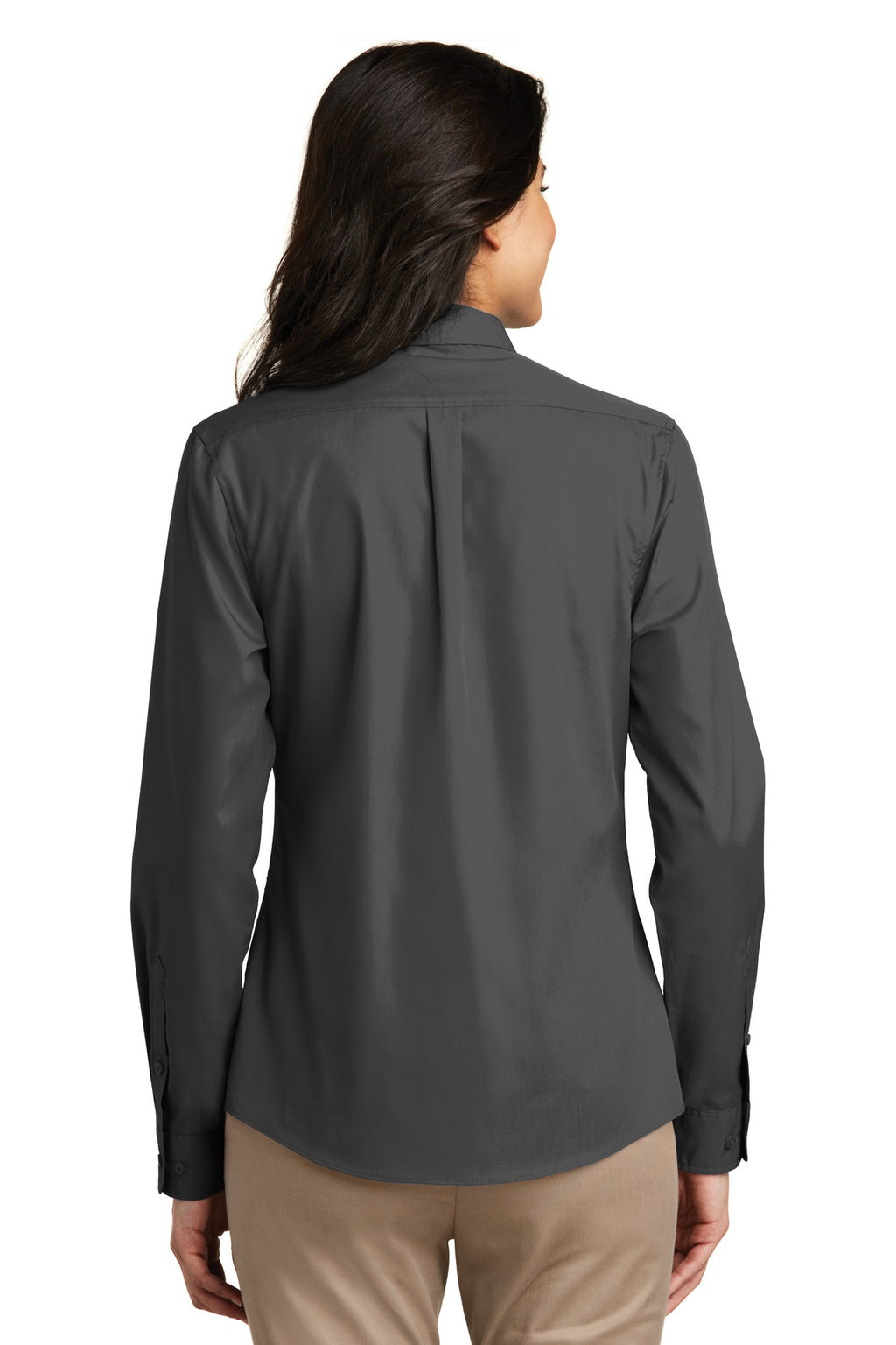Port Authority Women's Long Sleeve Carefree Poplin Shirt. LW100