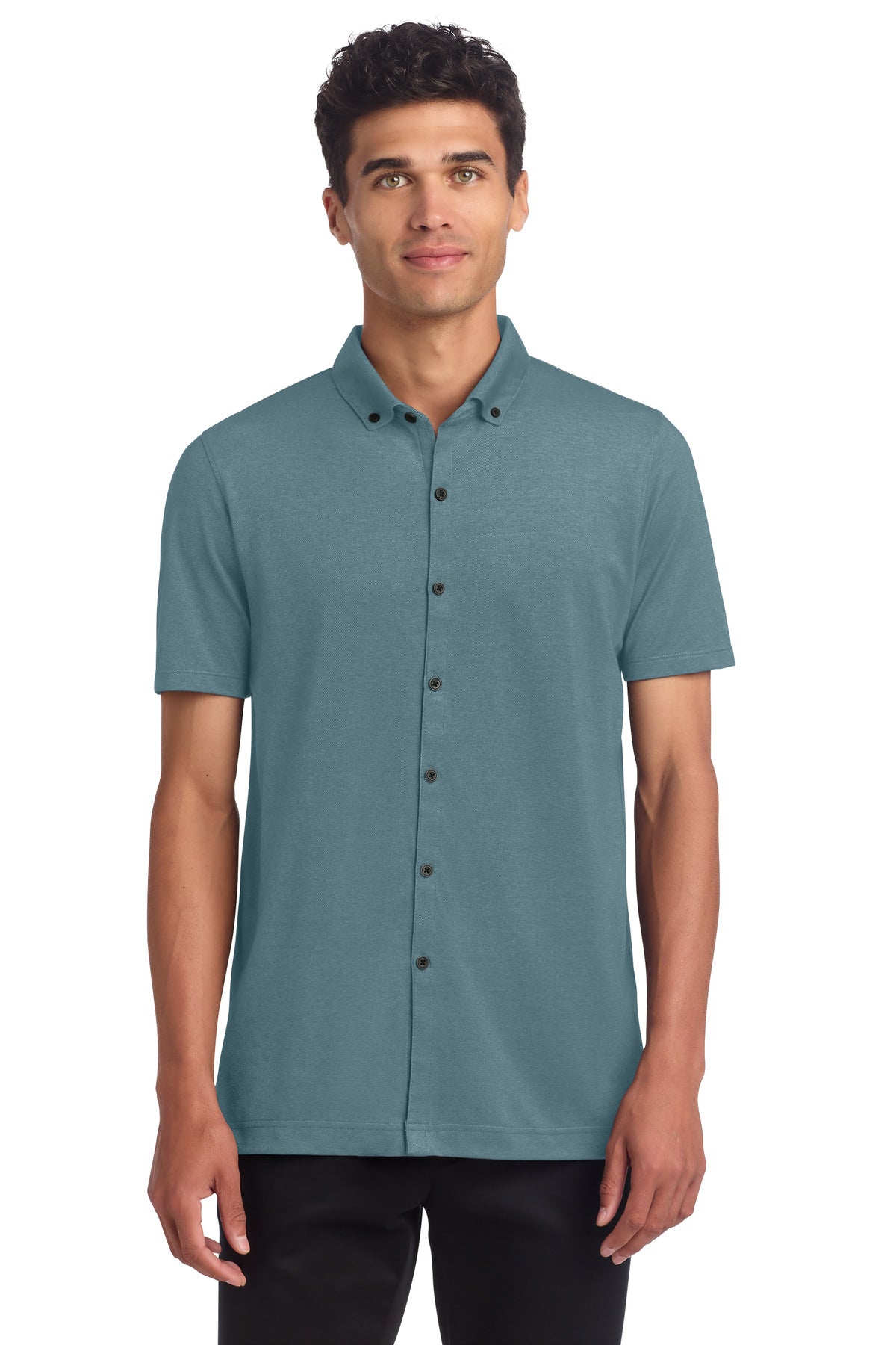 Mercer+Mettle Stretch Pique Full-Button Polo MM1006