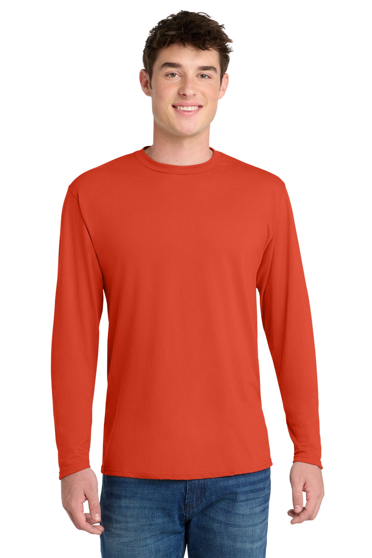 Port & Co Long Sleeve Performance Blend Tee. PC381LS
